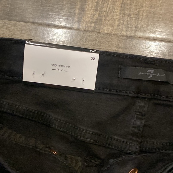 7 for all mankind the slim trouser Dojo bootcut flare jeans black size 28 - Picture 5 of 11